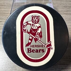 VINTAGE American Hockey League HERSHEY BEARS HOCKEY PUCK Made In SLOVAKIA